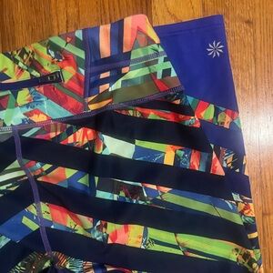 Athleta Multicolor Striped Leggings